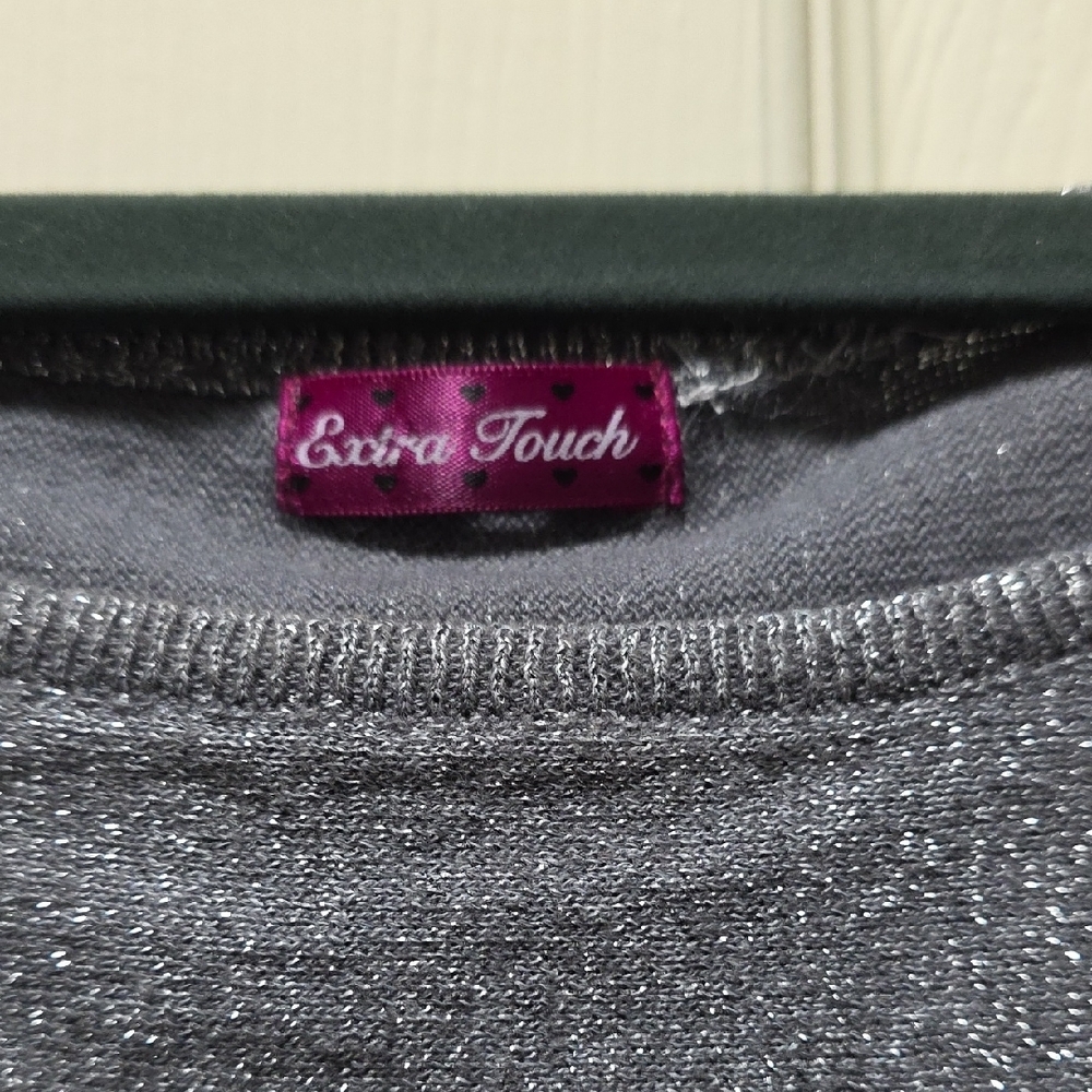 Extra Touch Metallic Gray Sweater - image 3